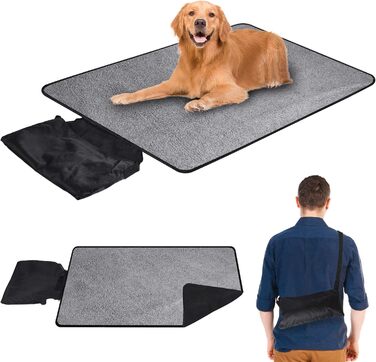 Водонепроникна килимок для собак та котів 95x65 см, складаний, для подорожей та дому