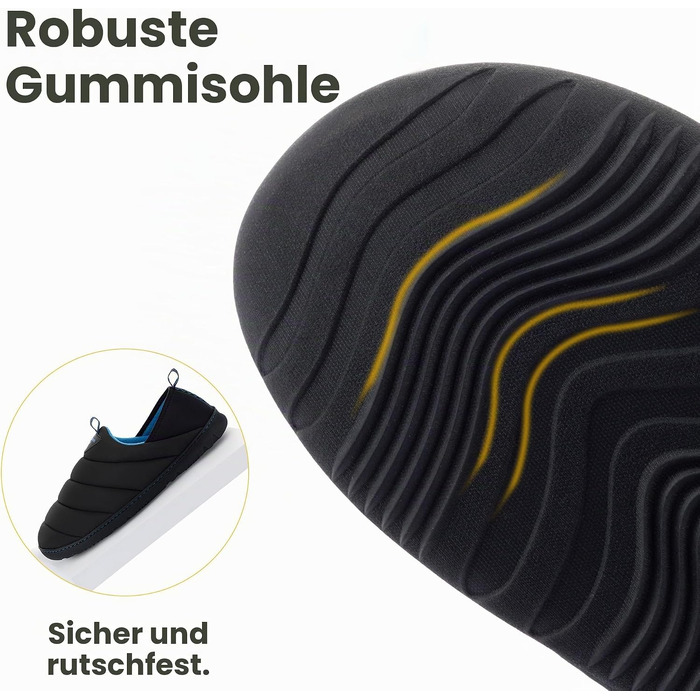 Чоловічі домашні капці-лофери RockDove Pufflite двоколірні, стібані, з підошвою для дому та вулиці, розмір 44 EU, чорний та синій