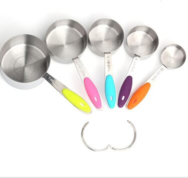 10-Piece Stainless Steel Measuring Cup and Spoon Set for Baking, Cooking, Kitchen Helper