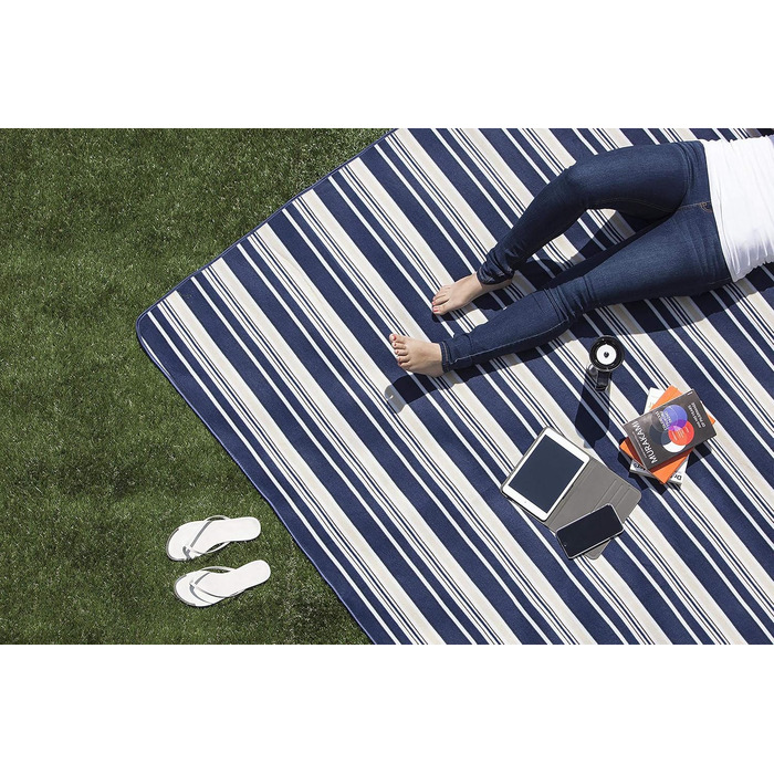 Пікнікова ковдра Picnic Time Carnaby Street XL, синя смужка, для вулиці