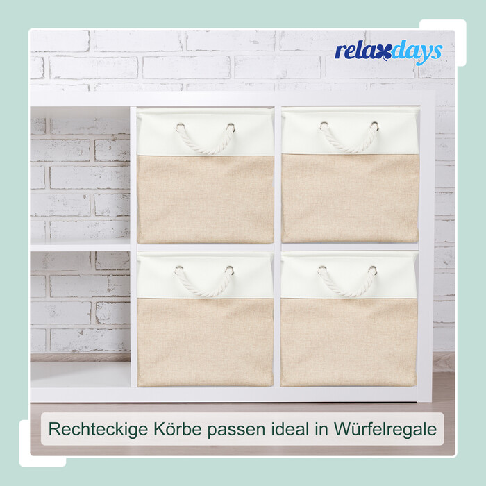 Set of 4 Linen Storage Baskets