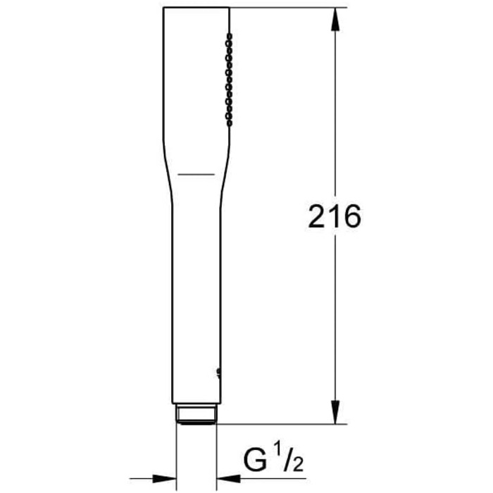 GROHE Vitalio Get - Hand Shower 1 Spray Pattern (perfect spray pattern, suitable for flow heaters, double-walled hand shower, Anti-limescale system), silver, 27458000