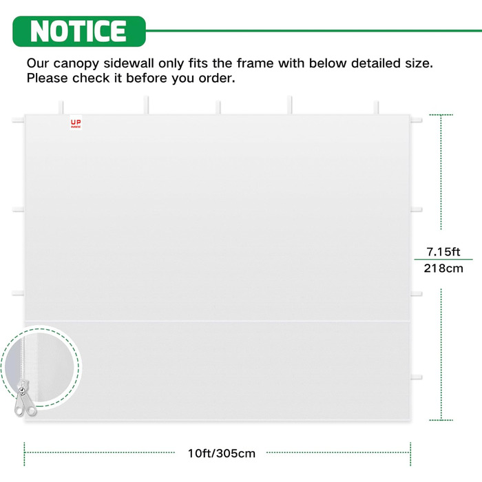 3 Side Walls for 3x3M Gazebo, Gazebo Side Wall for Garden Gazebo and Pop-Up Gazebo with Velcro, 210D Waterproof, Without Awning (White, 1 Side Wall)