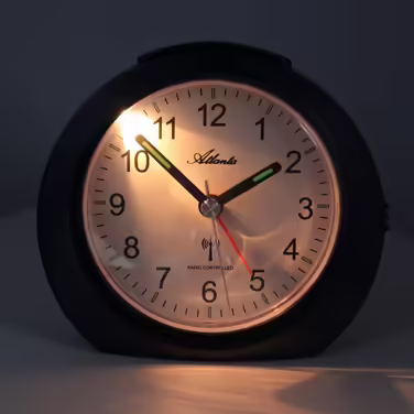 Tick-free alarm clock with light, snooze, and illuminated hands - Analog - 1856/3 (Braun)