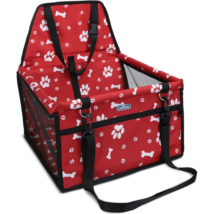 Автомобільний бустер для собак Nobleza: безпечний та зручний, 40x34x25 см, червоний