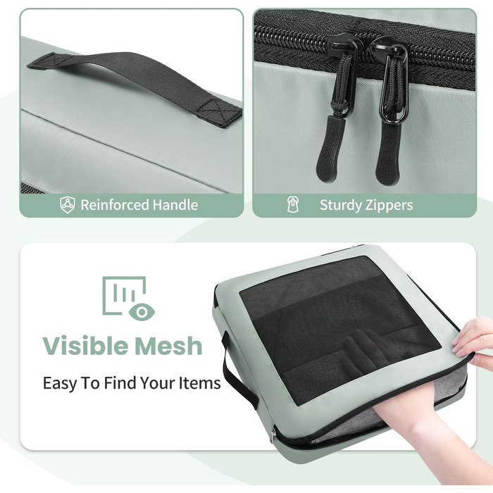 Органайзери для валіз Prezon, набір 10 шт., зелені