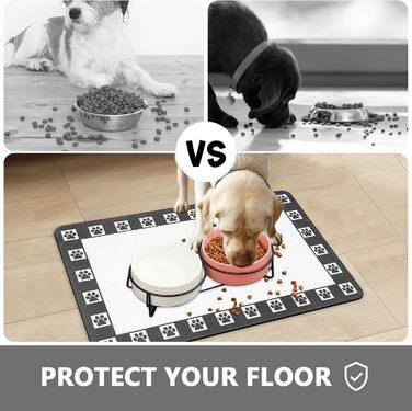 Килимок для тварин, надпоглинувач, для собак та котів, з неслизьким гумовим дном, швидковисихаючий, миючий, 40 x 60 см, 2 пари принтів лап, з точками