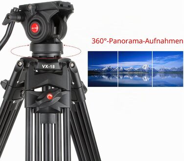 Панорамний штатив для камер VILTROX VX-18M, 188 см, з гідравлічною головкою Fluid Drag для DSLR та відеокамер, алюмінієвий