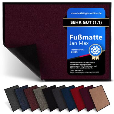 Привідний килимок для бруду Jan Max — універсальний килимок для входу всередині та зовні, антрацит/чорний, 5 розмірів