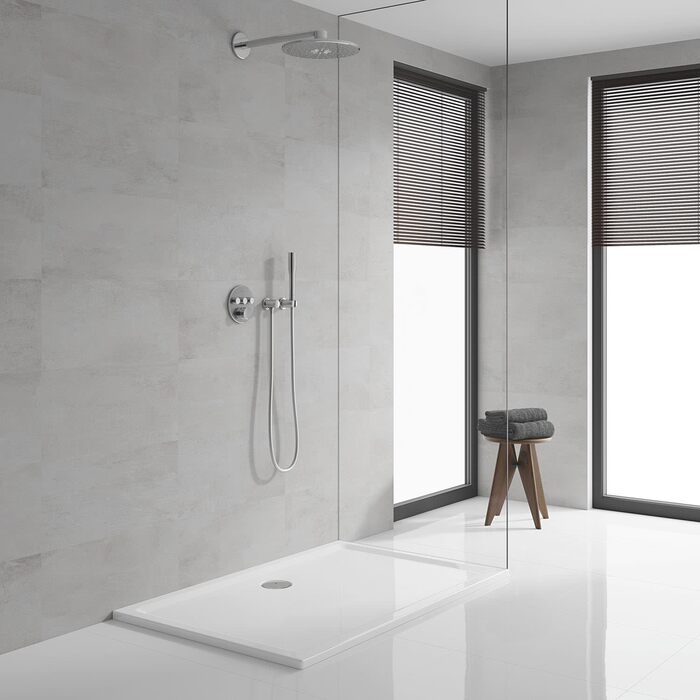 GROHE Vitalio Get - Hand Shower 1 Spray Pattern (perfect spray pattern, suitable for flow heaters, double-walled hand shower, Anti-limescale system), silver, 27458000 (shower head only, round)