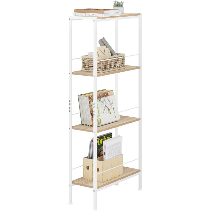 WOLTU 4-Tier Corner Shelf - White Oak & White Finish