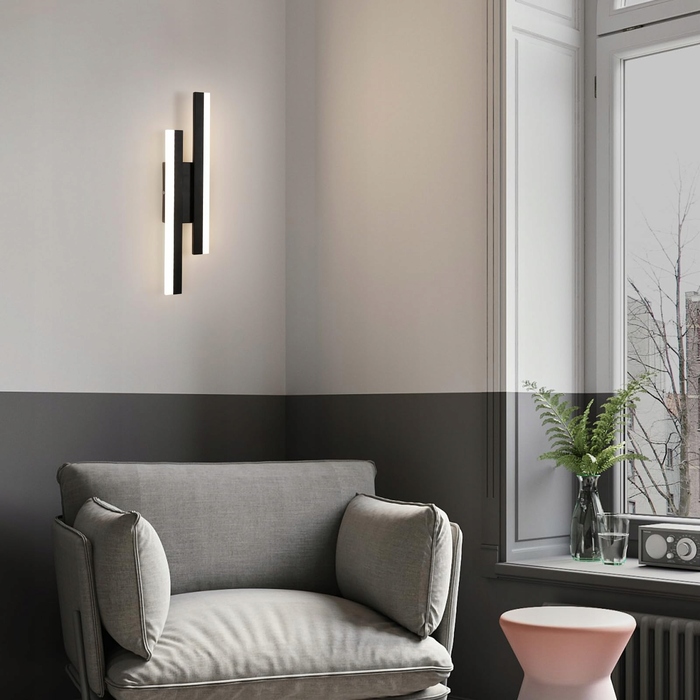 Настінний світильник Tealight чорний, інтегроване LED-джерело 16 Вт