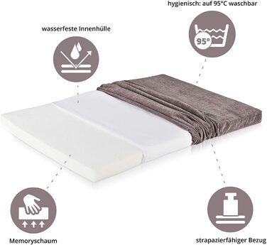 ONVAYA® ортопедична подушка для собак з Memory Foam | сіра | розмір S | 89x60x5 см | лежанка, матрац, килимок