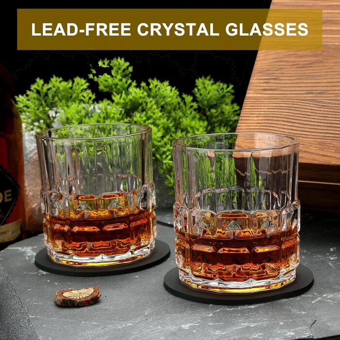 Набір віскі Sovyime: 2 склянки та 6 каменів для віскі. Подарунок для чоловіків, на день народження, річниця, для партнера, батька