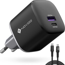 Зарядний пристрій USB-C 120W NOVOO GaN III 3 порти, кабель USB-C PD 100W для MacBook Pro, Dell XPS, iPad Pro, iPhone 15, Galaxy S23