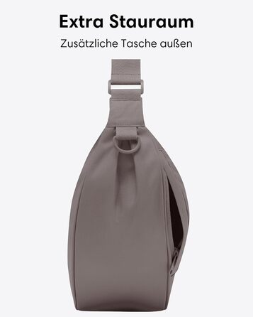 Сумка через плече LARKSON Solveig Medium бежева (Taupe) 8л – Водовідштовхувальна напівмісячна сумка Moon Bag для жінок та чоловіків