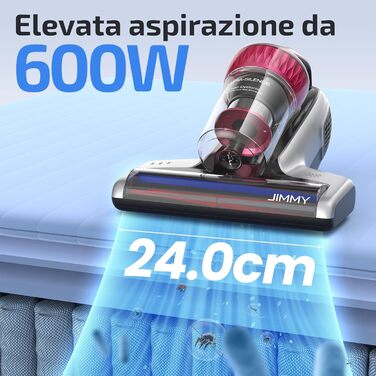 Пилосос для кліща Jimmy WB73 UV 2025 з УФ-стерилізацією, 600 Вт, інтелектуальний сенсор бруду, подвійний циклонний фільтр, сертифікована якість