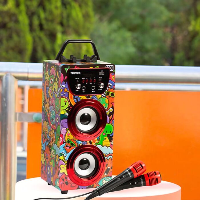 Караоке машина дитяча Trendix Rosa з 2 мікрофонами, FM-радіо, USB, Bluetooth, SD-карти. Музична коробка з мікрофоном - подарунок для дітей (Monster Club)