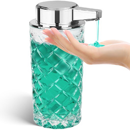 Phneems Automatic Soap Dispenser Glass Electric Soap Dispenser with Sensor, 3-Level Adjustable, Soap Dispenser, Automatic Dish Soap Dispenser, USB Rechargeable, IPX5 Waterproof, 300ML for Bathroom, Kitchen, Gel