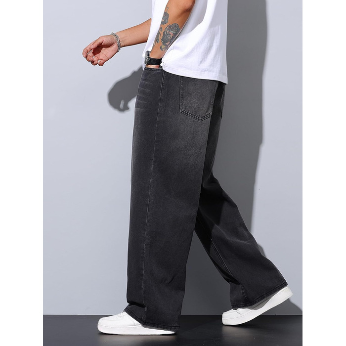Чоловічі джинси Zewool Baggy Y2K чорні, широкі, вільні, стиль Hip Hop, розмір M