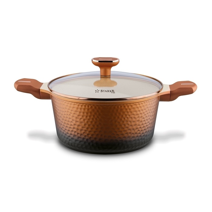 Набір алюмінієвих каструль Starke Pro Texture Copper, 10 предметів