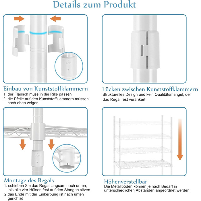Розширюваний вішак для одягу, металева штанга для одягу, розсувний гардероб з гачками (білий)