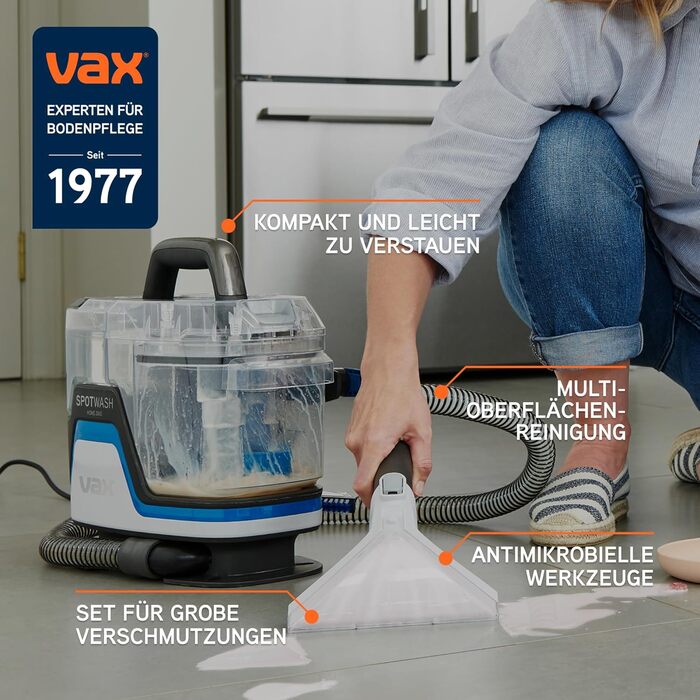 Vax SpotWash Max Pet Edition: потужний мийник для килимів та м'яких меблів з технологією SpinScrub, 2.8л XL-резервуар, глибоке очищення для тварин, диванів та твердих підлог (Home Duo)