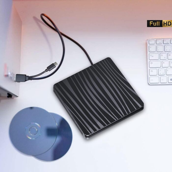 Зовнішній DVD-привід USB 3.0 та Type-C, портативний CD/DVD+/-RW записувач (Blu-ray) для ноутбука, ПК, MacBook, Windows, macOS, Linux