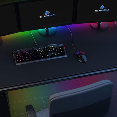 Килимок для миші Titanwolf XXXL 1200x600 мм - великий ігровий килимок з мотивом для миші та клавіатури, покращена точність та швидкість