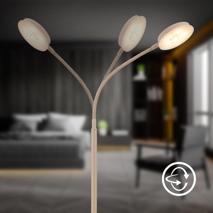 LED лампа BRILONER з сенсорним керуванням, регулюванням яскравості, поворотним кріпленням, для дому, офісу та читання, бежевого кольору, 32,5x13x40 см