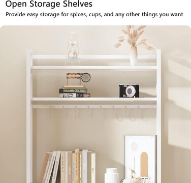 Стелаж для кухні SogesHome 5-ярусний, 80x40 см, з гачками, білий