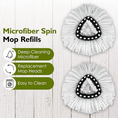 EasyWring Spin Mop Refill Pack, compatible with O-Ceda, microfiber spinning mop heads, replacement mop head, 6 pieces