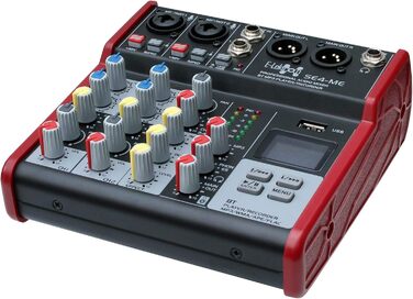 E-Lektron SE-4 Мікшерний пульт 2-канальний + стерео, USB, Bluetooth, звукова карта, фантомне живлення