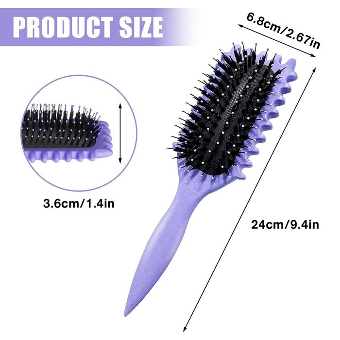 Браш для створення локонів Lockenbürste, фіксуюча щітка для укладки волосся, розпушувач для жінок (фіолетовий)