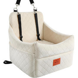 Автокрісло для собак GL GLENSLAVE: комфортне та безпечне для маленьких та середніх порід (до 16 кг), знімний, миючий чохол (чорний/коричневий/бежевий)