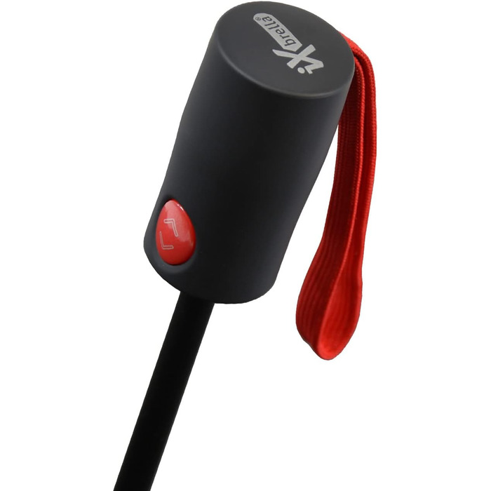 Штормовий парасолька з повним волокном, кишеньковий, великий 106 см - з кольоровими спицями - чорно-червоний