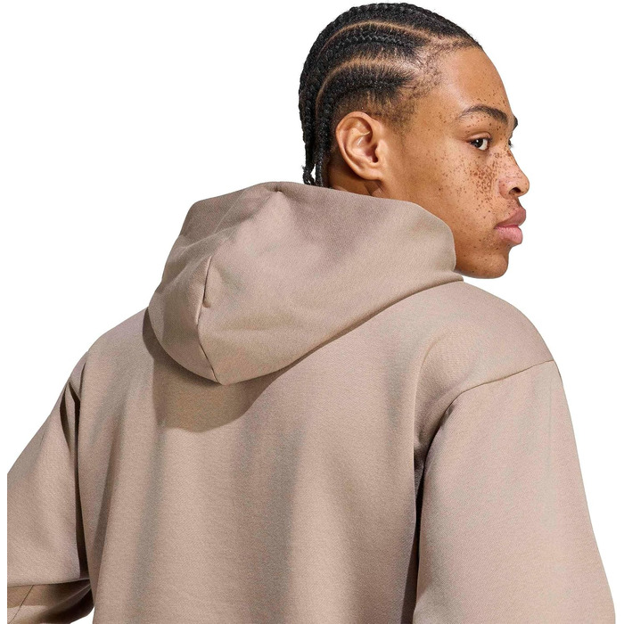 Чоловіча худі Adidas Essential Linear Fleece з капюшоном, колір Khaki Six/Black, розмір S