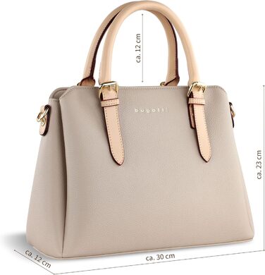 Сумка жіноча Bugatti Ella бежевого кольору, штучна шкіра, середнього розміру, стиль боулінг