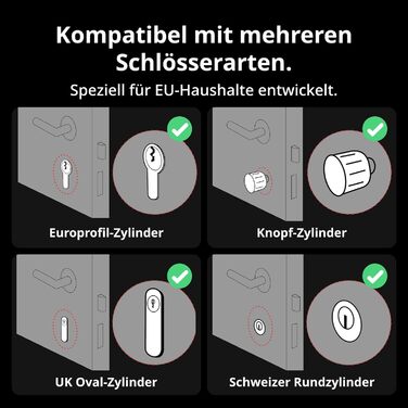 Розумний замок SwitchBot WALN Smart Lock Pro для вхідних дверей, електронний дверний замок з керуванням через додаток, підтримка Matter, Alexa, Google, швидке встановлення
