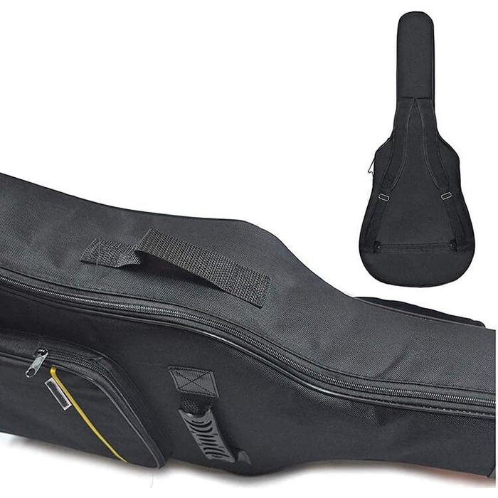 Чохол для гітари Oxford-Nylon, водонепроникний, з кишенями, для акустичної/класичної гітари, укулеле, бас-гітари (39'', 40'', 41'', чорний)