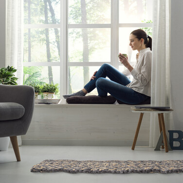 Relaxdays Jute Rug, 60x90 cm