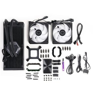 Cooler Master MasterLiquid 360 Stealth: Світлодіодна СРU-Водяна Система Охолодження - AIO (300W), Подвійна помпа, 120мм вентилятори Mobius, LGA1851/1700/AM5/AM4, RGB