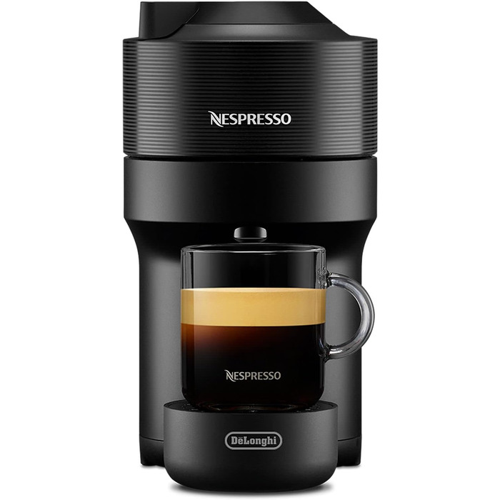 Кавомашина Nespresso Vertuo Pop ENV90.P з функцією Cold Brew, Bluetooth та Wi-Fi, 4 розміри чашок, в комплекті Aeroccino та подарунковий набір, Liquorice Black