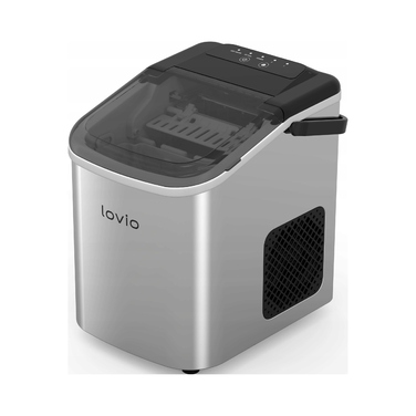 Льодогенератор Lovio сріблястий, 112 Вт, 10 кг/24 год, регулювання розміру льоду