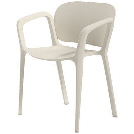 Outsunny Set of 4 Weather-Resistant Patio Chairs - Stackable Plastic Chairs with Armrests and Backrest (Up to 120 kg Capacity)