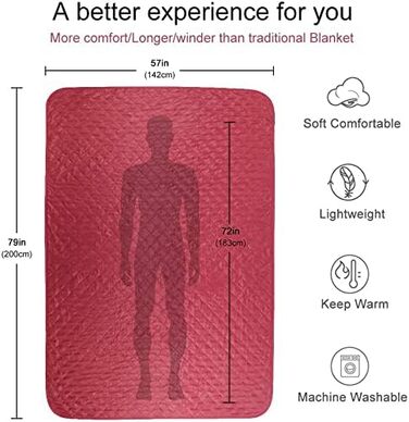 Bessport Camping Blanket, Picnic Blanket Sand-Resistant Camping Blanket, Warm Outdoor Picnic Blanket Fleece 200 x 145 cm - for Outdoor, Picnics, Camping, Travel, Patio, and Home Use (Red)