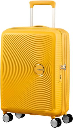 Чемодан American Tourister Soundbox Spinner - Розширюваний ручний багаж, 55 см, 35.5/41 л, жовтий (Golden Yellow)