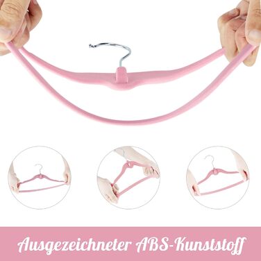 Набір велюрових дитячих вішалок 28 шт: 20 вішалок для одягу та 8 роздільників для дитячої шафи, з додатковим гачком, неслизькі, економія місця, рожеві