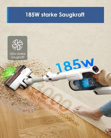 Бездротовий пилосос Tineco PURE ONE A50S Plus: потужний акумуляторний вертикальний пилосос з контейнером 1 л та турбощіткою ZeroTangle для видалення шерсті тварин. Ідеально підходить для твердих підлог.