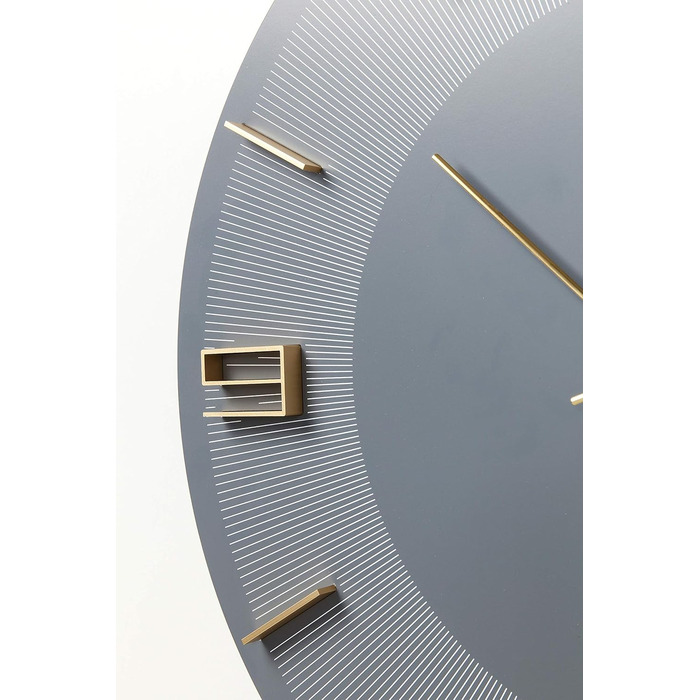 Kare Design Wall Clock Leonardo, /Gold, 49cm Diameter, Modern, Aluminum, Round, Clock for Living Room, Bedroom, Office, Battery not included (Gray)